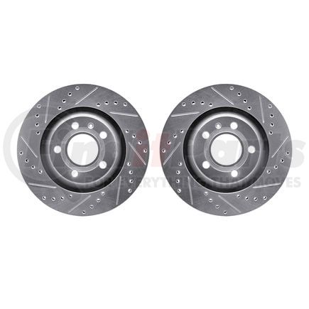 7002-73067 by DYNAMIC FRICTION COMPANY - Brake Rotors - Drilled & Slotted - Silver