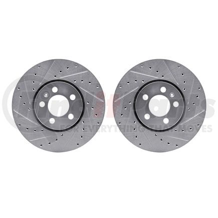 7002-74002 by DYNAMIC FRICTION COMPANY - Brake Rotors - Drilled & Slotted - Silver