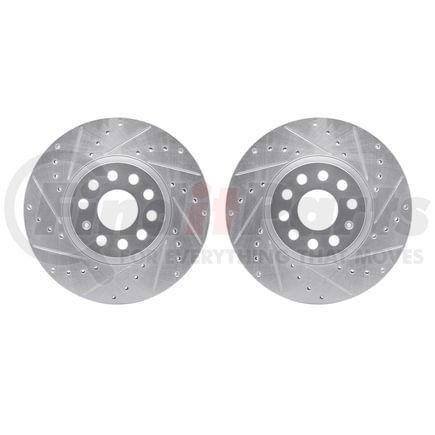 7002-74003 by DYNAMIC FRICTION COMPANY - Brake Rotors - Drilled & Slotted - Silver