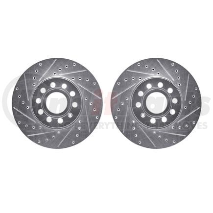 7002-74004 by DYNAMIC FRICTION COMPANY - Brake Rotors - Drilled & Slotted - Silver