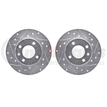 7002-74000 by DYNAMIC FRICTION COMPANY - Brake Rotors - Drilled & Slotted - Silver