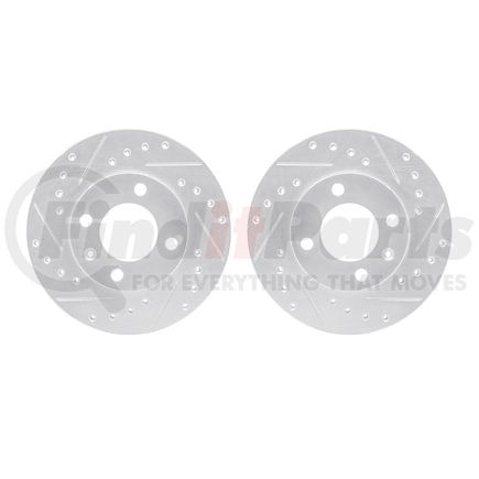 7002-74001 by DYNAMIC FRICTION COMPANY - Brake Rotors - Drilled & Slotted - Silver