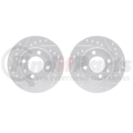7002-74001 by DYNAMIC FRICTION COMPANY - Brake Rotors - Drilled & Slotted - Silver