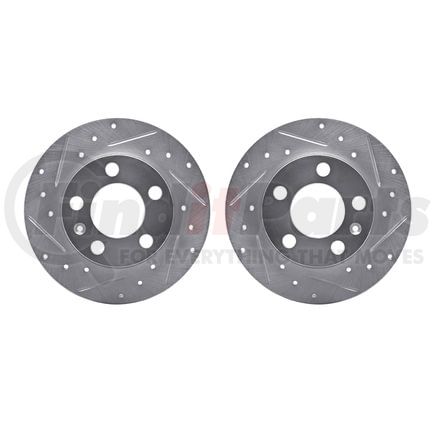 7002-74038 by DYNAMIC FRICTION COMPANY - Brake Rotors - Drilled & Slotted - Silver