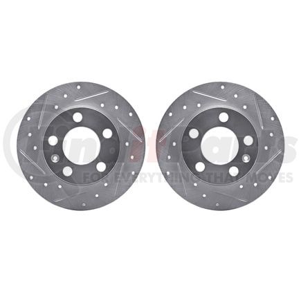 7002-74038 by DYNAMIC FRICTION COMPANY - Brake Rotors - Drilled & Slotted - Silver