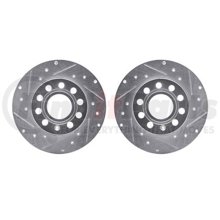 7002-74041 by DYNAMIC FRICTION COMPANY - Brake Rotors - Drilled & Slotted - Silver