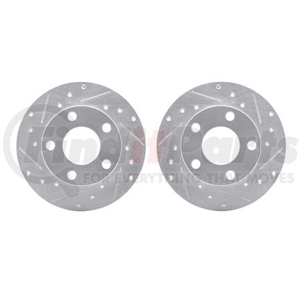 7002-74044 by DYNAMIC FRICTION COMPANY - Brake Rotors - Drilled & Slotted - Silver