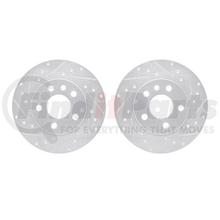 7002-74050 by DYNAMIC FRICTION COMPANY - Brake Rotors - Drilled & Slotted - Silver