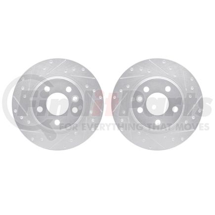 7002-74051 by DYNAMIC FRICTION COMPANY - Brake Rotors - Drilled & Slotted - Silver