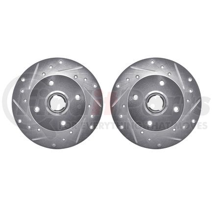 7002-74048 by DYNAMIC FRICTION COMPANY - Brake Rotors - Drilled & Slotted - Silver