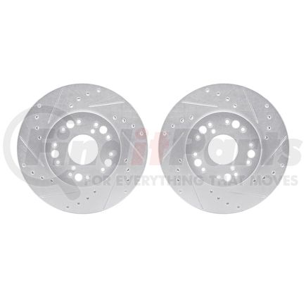 7002-75011 by DYNAMIC FRICTION COMPANY - Brake Rotors - Drilled & Slotted - Silver