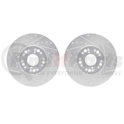 7002-75003 by DYNAMIC FRICTION COMPANY - Brake Rotors - Drilled & Slotted - Silver