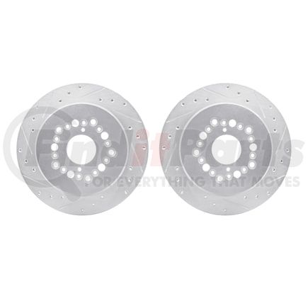 7002-75024 by DYNAMIC FRICTION COMPANY - Brake Rotors - Drilled & Slotted - Silver