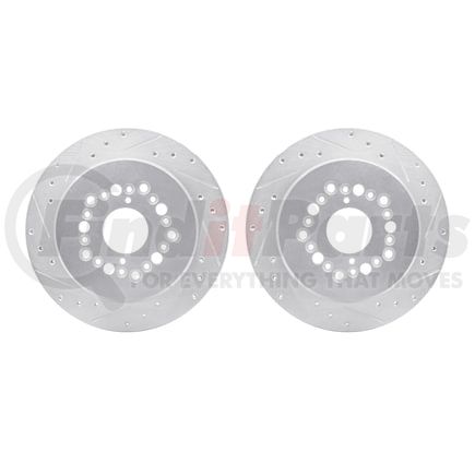 7002-75024 by DYNAMIC FRICTION COMPANY - Brake Rotors - Drilled & Slotted - Silver