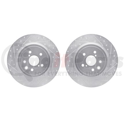 7002-75022 by DYNAMIC FRICTION COMPANY - Brake Rotors - Drilled & Slotted - Silver