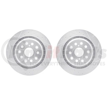 7002-75032 by DYNAMIC FRICTION COMPANY - Brake Rotors - Drilled & Slotted - Silver