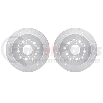 7002-75030 by DYNAMIC FRICTION COMPANY - Brake Rotors - Drilled & Slotted - Silver