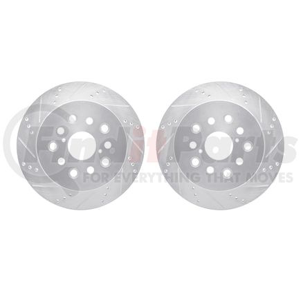 7002-75031 by DYNAMIC FRICTION COMPANY - Brake Rotors - Drilled & Slotted - Silver