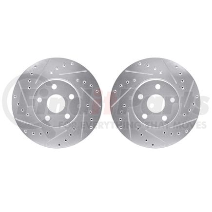 7002-76006 by DYNAMIC FRICTION COMPANY - Brake Rotors - Drilled & Slotted - Silver