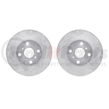 7002-76003 by DYNAMIC FRICTION COMPANY - Brake Rotors - Drilled & Slotted - Silver