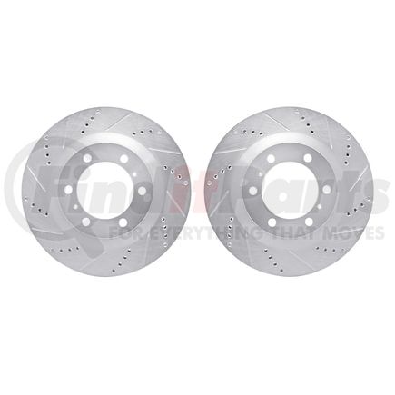 7002-76012 by DYNAMIC FRICTION COMPANY - Brake Rotors - Drilled & Slotted - Silver