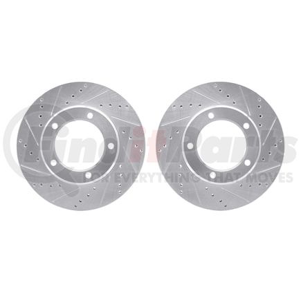 7002-76016 by DYNAMIC FRICTION COMPANY - Brake Rotors - Drilled & Slotted - Silver