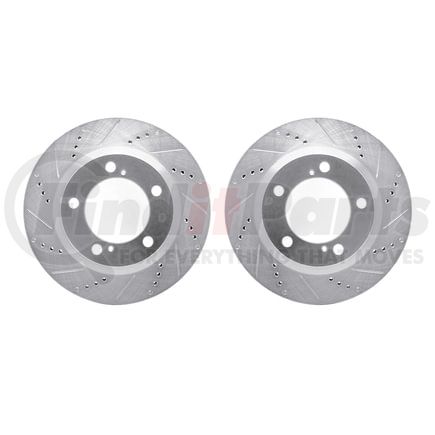 7002-76017 by DYNAMIC FRICTION COMPANY - Brake Rotors - Drilled & Slotted - Silver