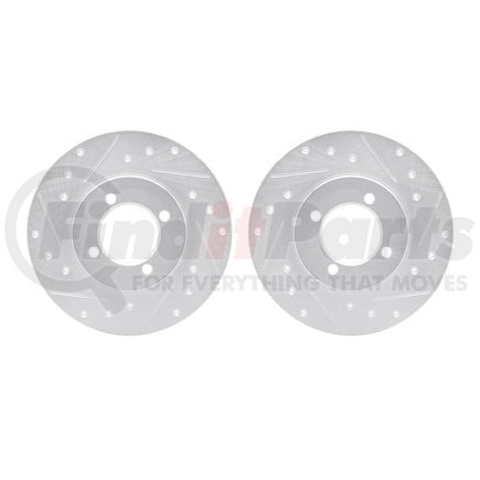 7002-76049 by DYNAMIC FRICTION COMPANY - Brake Rotors - Drilled & Slotted - Silver