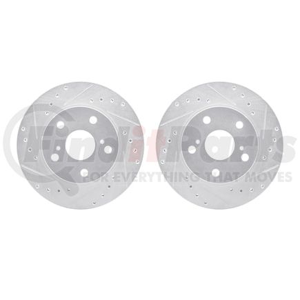 7002-76060 by DYNAMIC FRICTION COMPANY - Brake Rotors - Drilled & Slotted - Silver