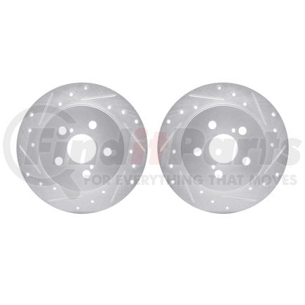 7002-76104 by DYNAMIC FRICTION COMPANY - Brake Rotors - Drilled & Slotted - Silver