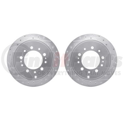 7002-76116 by DYNAMIC FRICTION COMPANY - Brake Rotors - Drilled & Slotted - Silver