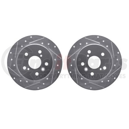 7002-76124 by DYNAMIC FRICTION COMPANY - Brake Rotors - Drilled & Slotted - Silver