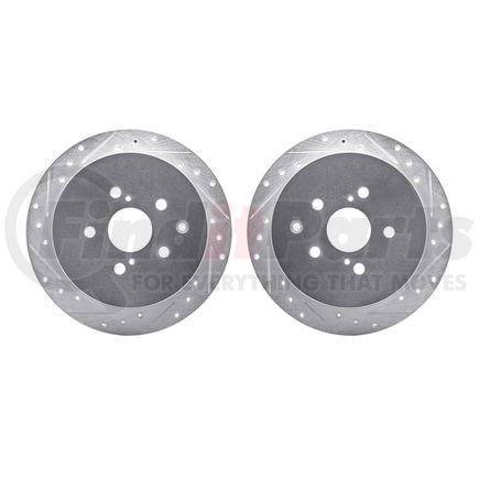 7002-76119 by DYNAMIC FRICTION COMPANY - Brake Rotors - Drilled & Slotted - Silver