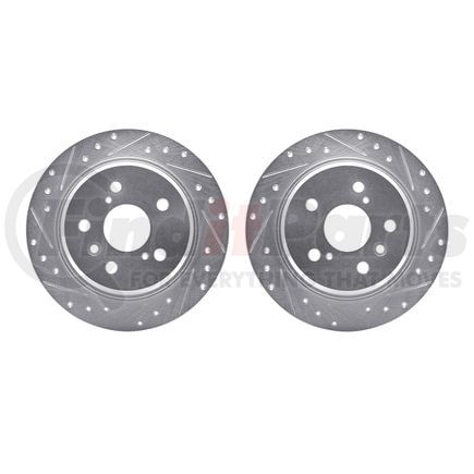 7002-76123 by DYNAMIC FRICTION COMPANY - Brake Rotors - Drilled & Slotted - Silver