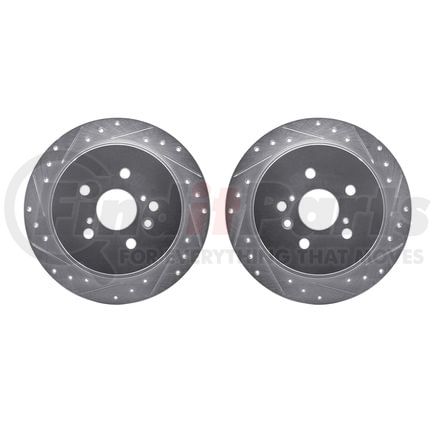 7002-76138 by DYNAMIC FRICTION COMPANY - Brake Rotors - Drilled & Slotted - Silver