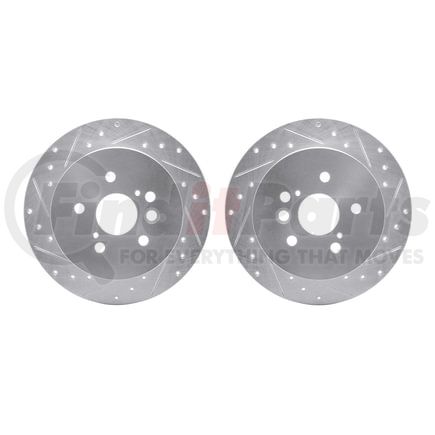 7002-76147 by DYNAMIC FRICTION COMPANY - Brake Rotors - Drilled & Slotted - Silver