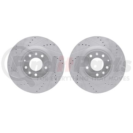 7002-80029 by DYNAMIC FRICTION COMPANY - Brake Rotors - Drilled & Slotted - Silver