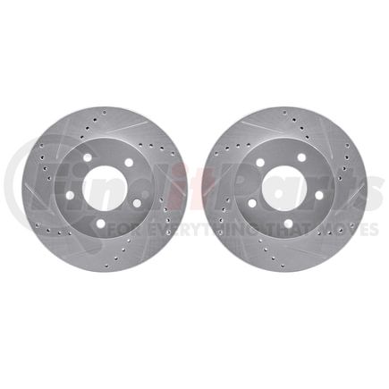 7002-80041 by DYNAMIC FRICTION COMPANY - Brake Rotors - Drilled & Slotted - Silver