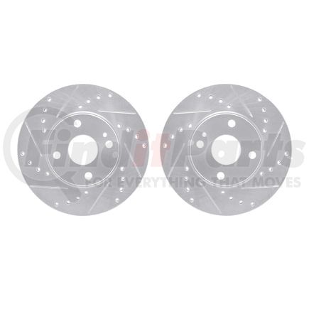 7002-80034 by DYNAMIC FRICTION COMPANY - Brake Rotors - Drilled & Slotted - Silver