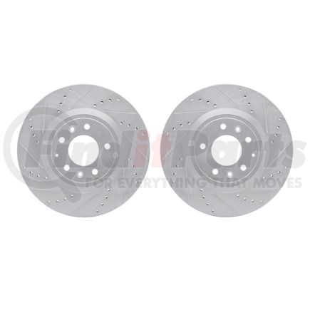 7002-80051 by DYNAMIC FRICTION COMPANY - Brake Rotors - Drilled & Slotted - Silver