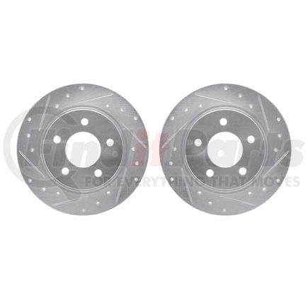 7002-80056 by DYNAMIC FRICTION COMPANY - Brake Rotors - Drilled & Slotted - Silver