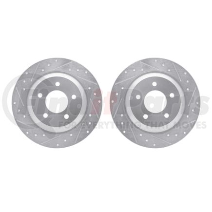 7002-80060 by DYNAMIC FRICTION COMPANY - Brake Rotors - Drilled & Slotted - Silver