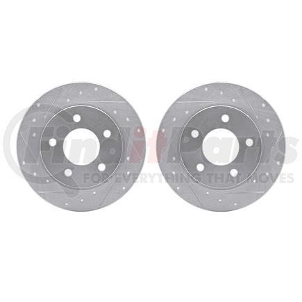 7002-80055 by DYNAMIC FRICTION COMPANY - Brake Rotors - Drilled & Slotted - Silver