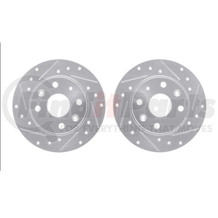 7002-80074 by DYNAMIC FRICTION COMPANY - Brake Rotors - Drilled & Slotted - Silver