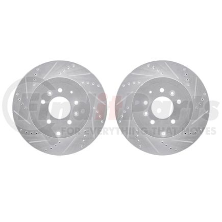 7002-80072 by DYNAMIC FRICTION COMPANY - Brake Rotors - Drilled & Slotted - Silver