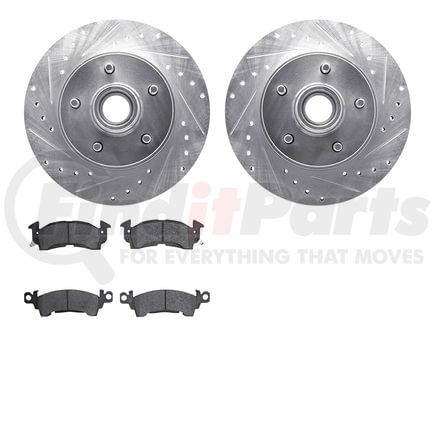 7202-47086 by DYNAMIC FRICTION COMPANY - Brake Rotor - Drilled & Slotted - Silver- HD Brake Pad