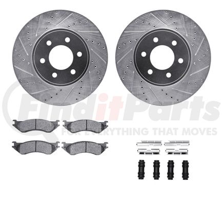7212-40169 by DYNAMIC FRICTION COMPANY - Brake Rotor - Drilled & Slotted - Silver- HD Brake Pad - Hardware