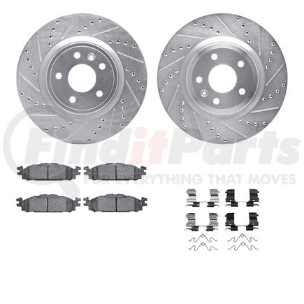 7212-54005 by DYNAMIC FRICTION COMPANY - Brake Rotor - Drilled & Slotted - Silver- HD Brake Pad - Hardware