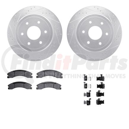 7212-67006 by DYNAMIC FRICTION COMPANY - Brake Rotor - Drilled & Slotted - Silver- HD Brake Pad - Hardware