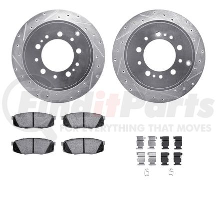 7212-76006 by DYNAMIC FRICTION COMPANY - Brake Rotor - Drilled & Slotted - Silver- HD Brake Pad - Hardware